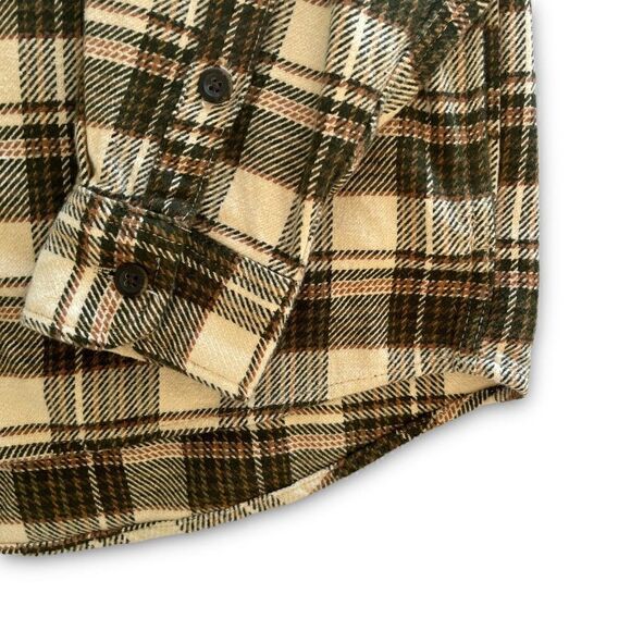 Orvis Plaid Flannel Button Shirt Men Cotton Green Brown Check Soft Heavy Medium - Picture 5 of 9